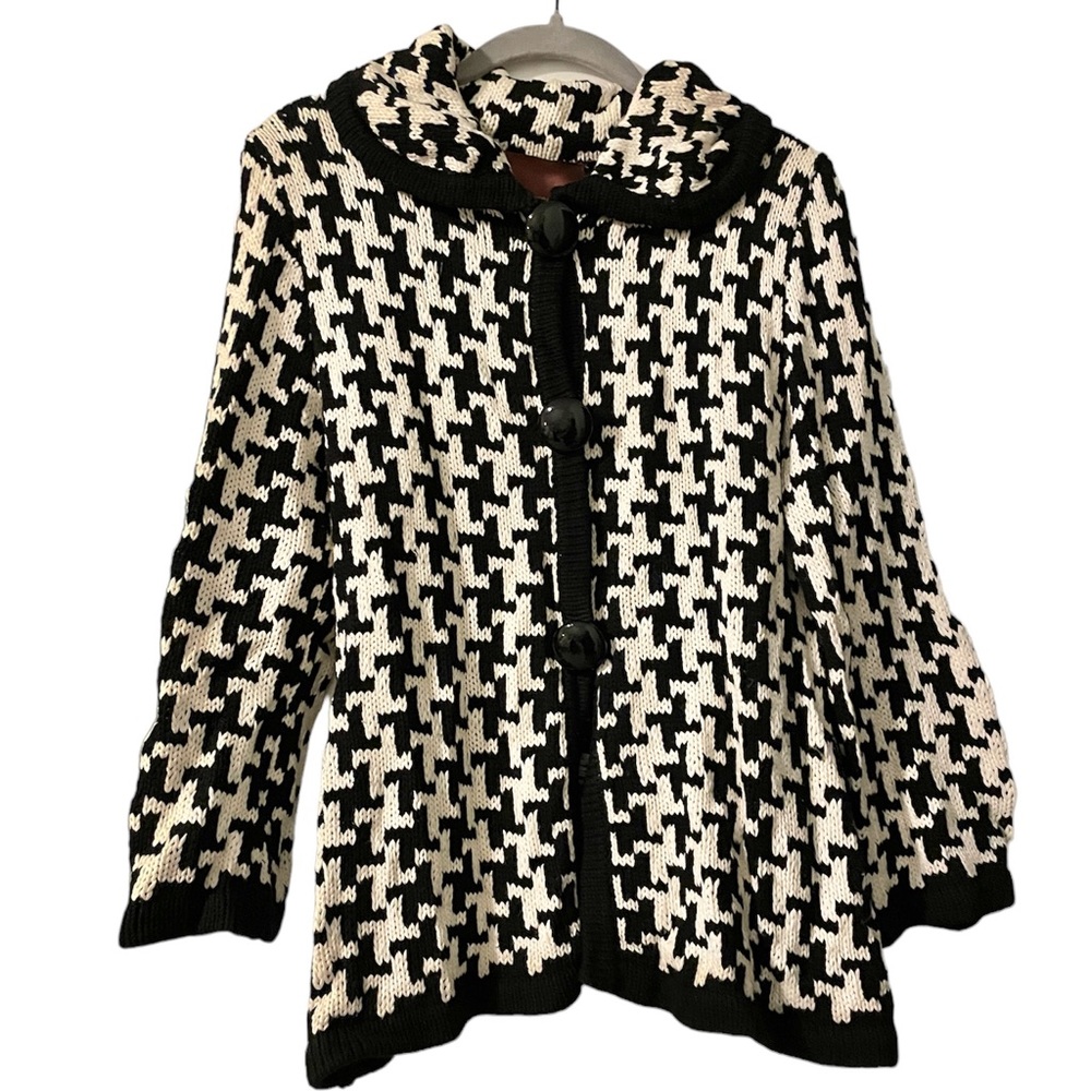 525 America Vintage Knitted Snap Button Collared Cardigan